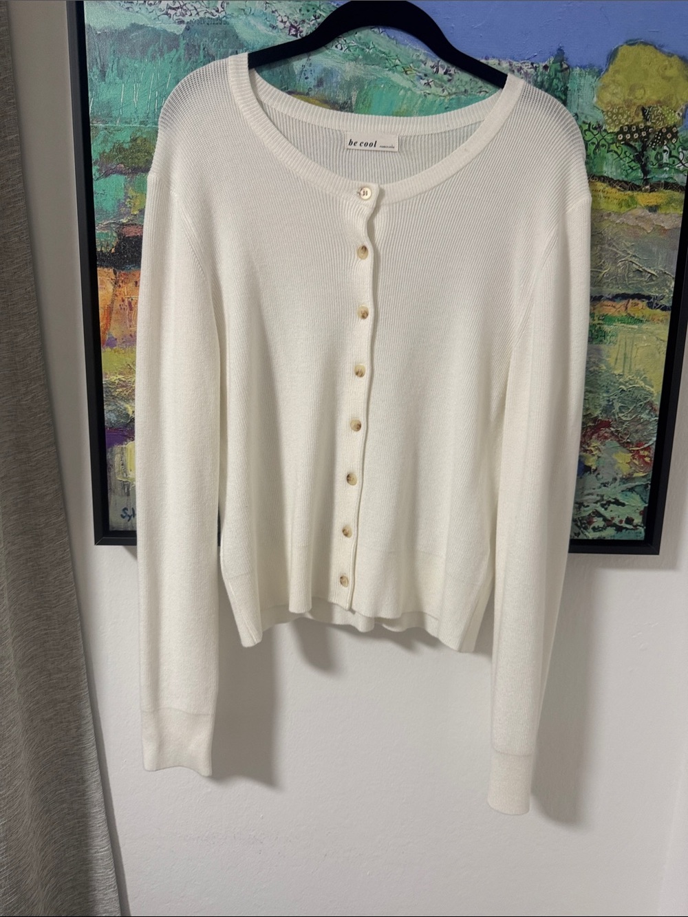 NWOT White Cardigan Sweater Tags removed, never worn   Size L